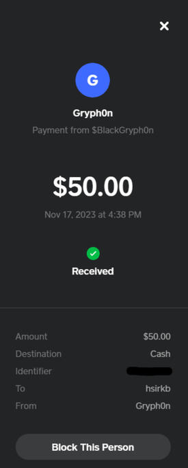 Cashapp Transaction