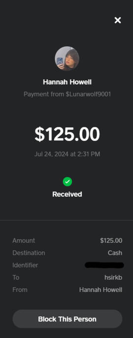 Cashapp Transaction